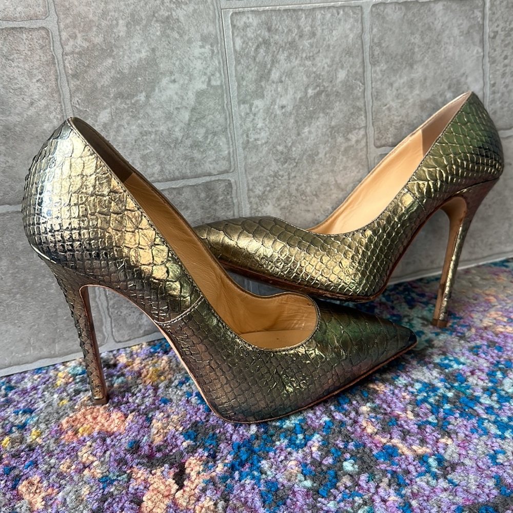 Giuseppe Zanotti Gold Python Pumps - image 3